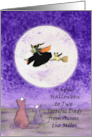 Happy Halloween Gay Dads Across Miles Funny Cat Mouse and Birds card