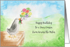 Happy Birthday Dear Cousin, Across Miles, Bird, Hills, Sky card