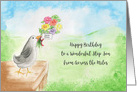 Happy Birthday Wonderful Step Son, Across Miles, Bird, Hills, Sky card