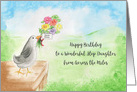 Happy Birthday Wonderful Step Daughter, Across Miles, Bird, Hills, Sky card