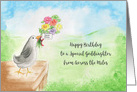Happy Birthday, Special Goddaughter, Across Miles, Bird, Hills, Sky card