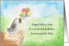 Happy Father’s Day, Wonderful Godfather, Across Miles, Bird, Hills card