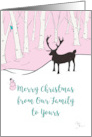 Merry Christmas from Our Family to Yours Whimsical Reindeer Forest card