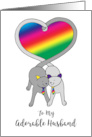 Gay Happy Valentine’s Day Husband Cute Cartoon Cat Couple Heart card