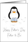 Father’s Day Father to Be of Twins Cute Humorous Penguin with Two Eggs card