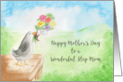 Happy Mother’s Day Wonderful Step Mom, Bird, Flowers card