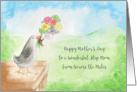 Happy Mother’s Day Wonderful Step Mom from Across Miles, Bird, Flowers card