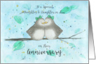 Lesbian Happy Anniversary Daughter and Her Wife Cute Cartoon Lovebirds card