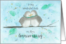 Gay Happy Anniversary to My Wonderful Dads Cute Cartoon Lovebirds card