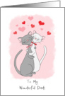 Gay Happy Valentines Wonderful Dads Happy Cartoon Cat Couple in Love card