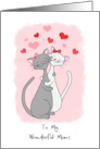 Lesbian Happy Valentines Wonderful Moms Happy Cartoon Cat Couple card
