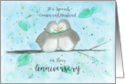 Gay Happy Anniversary Cousin and His Husband Cute Cartoon Lovebirds card