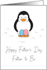 Father’s Day Father to Be of Girl and Boy Twins Penguin Pink Blue Eggs card