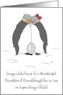 Grandson and Wife Congratulations on Expecting a Child Penguins Egg card