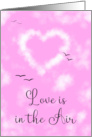 Valentine’s Day Love is in the Air Cloud Heart in Pretty Pink Sky card