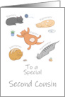 Second Cousin Birthday Funny Cartoon Cats Sleeping and Purring card