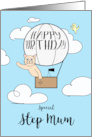 Step MUM Birthday Across the Miles Cute Cat in Hot Air Balloon card