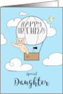 Daughter Birthday Across the Miles Cute Cat in Hot Air Balloon card