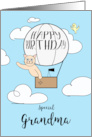 Grandma Birthday Across the Miles Cute Cat in Hot Air Balloon card