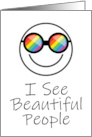 Happy Pride Month I See Beautiful People Rainbow Reflection in Glasses card