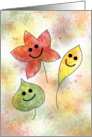 Happy Fall Humorous Leaves with Smiling Faces card