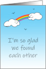 Gay Anniversary for Husband or Wife Happy Clouds and Rainbow card