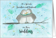 Gay Grandson and Husband Wedding Congratulations Cute Lovebirds card