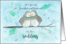 Gay Grandson and Husband Wedding Congratulations Cute Lovebirds card