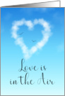 Love is in the Air Valentine with Heart Shaped Cloud and Birds card