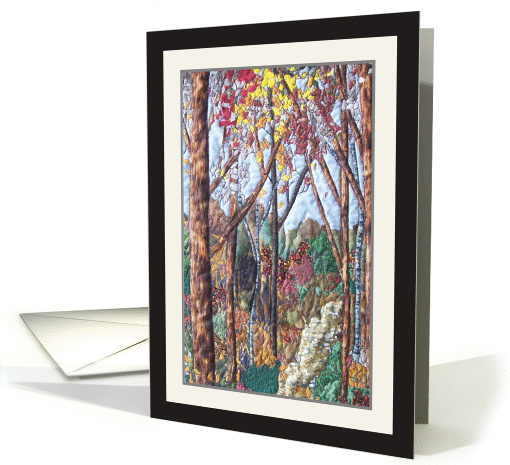 Quilted Landscape of Woods with Path card (1187952)