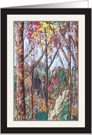 Quilted Landscape of Woods with Path card