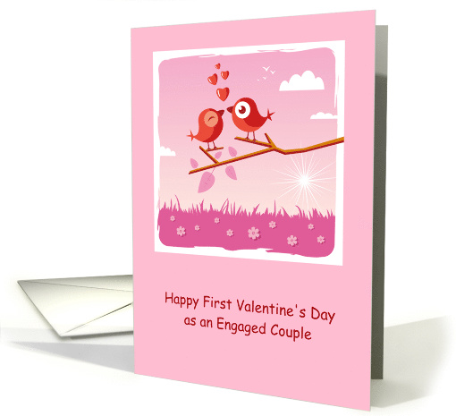 First Valentine's Day as Engaged Couple, Lovebirds card (1358336)