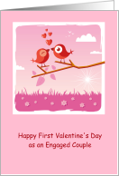 First Valentine’s Day as Engaged Couple, Lovebirds card
