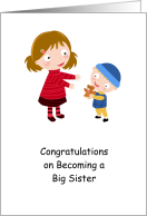 Congratulations Big Sister, Cheerful Artwork card