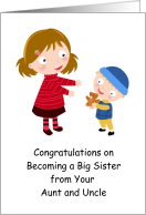 Congratulations Big Sister from Aunt and Uncle, Illustration card