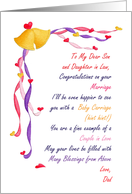 Congratulations on Your Marriage Son/Daughter in Law, Poem from Dad card