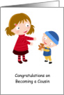 Congratulations on Becoming a Cousin, Cute Illustration card