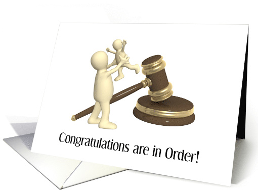 Congratulations on Winning Custody, Happy Child, Gavel card (1446278)
