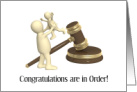 Congratulations on Winning Custody, Happy Child, Gavel card