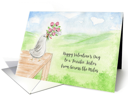 Cheerful Valentine Across Miles for Sister Cute Bird... (1469544)