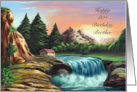 Happy 80th Birthday Brother, Tranquil Waterfall card