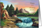 Happy 70th Birthday Brother, Tranquil Waterfall card
