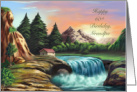 Happy 60th Birthday Grandpa, Tranquil Waterfall card