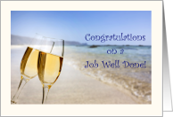 Congratulations, Job Well Done, Beach Toast card