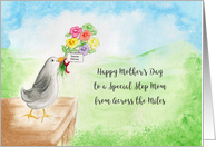 Happy Mother’s Day, Step Mom, Across Miles, Bird, Hills, Sky card