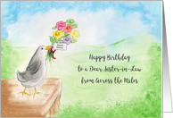 Happy Birthday Dear Sister in Law, Across Miles, Bird, Hills, Sky card