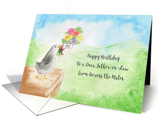 Happy Birthday Dear Father-in-Law, Across Miles, Bird, Hills, Sky card