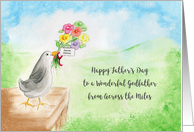 Happy Father’s Day, Wonderful Godfather, Across Miles, Bird, Hills card