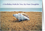 Birthday Wish for Dear Daughter, Seashell on Beach card