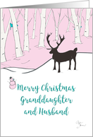 Merry Christmas Granddaughter and Husband Whimsical Reindeer Forest card